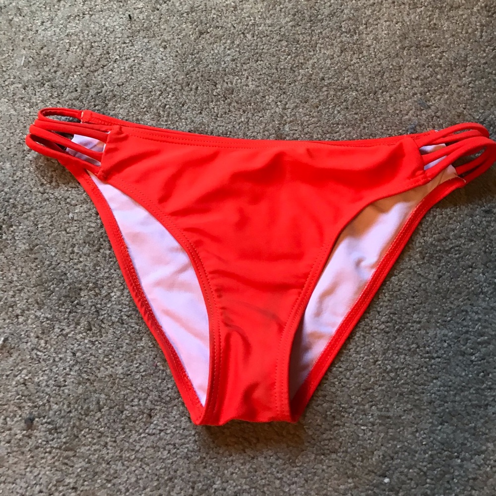 ***Orange strappy bikini bottom